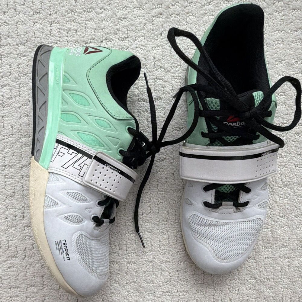 Reebok CrossFit Lifter 2.0 CF7411 green White Synthetic Lifting Shoes Womens 8